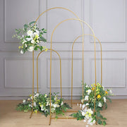 4 Round Top Metal Floral Display Frame Wedding Backdrop Stand Set - Gold IRON_STND06_SET_GOLD