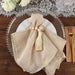 4 Round Wood Bead Napkin Rings with Tassels - Cream NAP_RING29_CRM