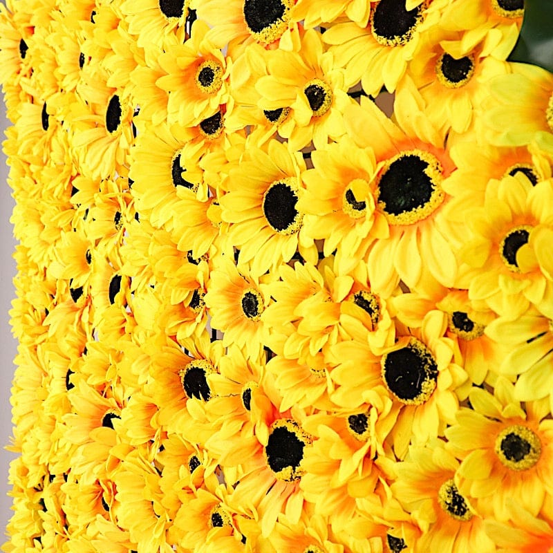 4 Silk Sunflower Artificial Flower Wall Backdrop Panels - Yellow ARTI_5064_SUN