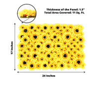 4 Silk Sunflower Artificial Flower Wall Backdrop Panels - Yellow ARTI_5064_SUN
