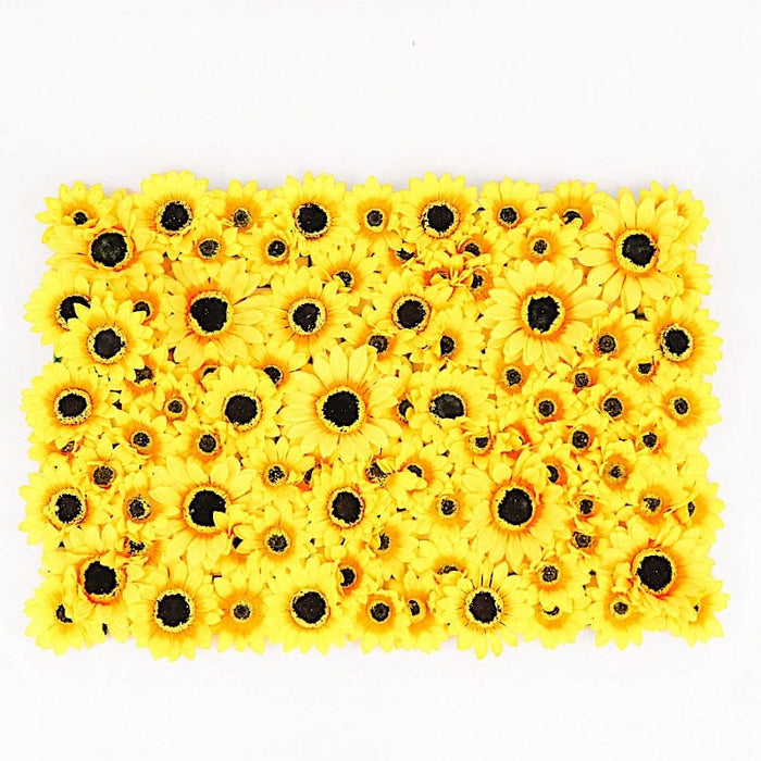 4 Silk Sunflower Artificial Flower Wall Backdrop Panels - Yellow ARTI_5064_SUN