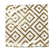 4 Square 18" x 18" Velvet Throw Pillow Covers with Gold Geometric Print