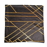 4 Square 18" x 18" Velvet Throw Pillow Covers with Gold Geometric Print