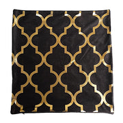 4 Square 18" x 18" Velvet Throw Pillow Covers with Gold Geometric Print