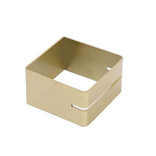 4 Square Metal Napkin Rings with Place Card Holder - Matte Gold NAP_RING16_GOLD