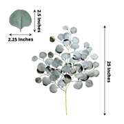 4 Stems 25" Silk Eucalyptus Leaves Artificial Greenery - Frosted Green ARTI_GRN_14_01