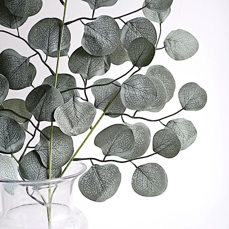 4 Stems 25" Silk Eucalyptus Leaves Artificial Greenery - Frosted Green ARTI_GRN_14_01