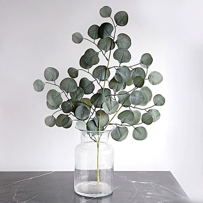 4 Stems 25" Silk Eucalyptus Leaves Artificial Greenery - Frosted Green ARTI_GRN_14_01