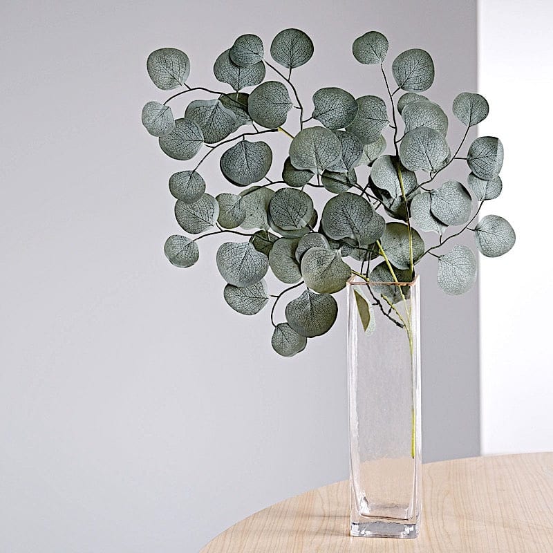 4 Stems 25" Silk Eucalyptus Leaves Artificial Greenery - Frosted Green ARTI_GRN_14_01