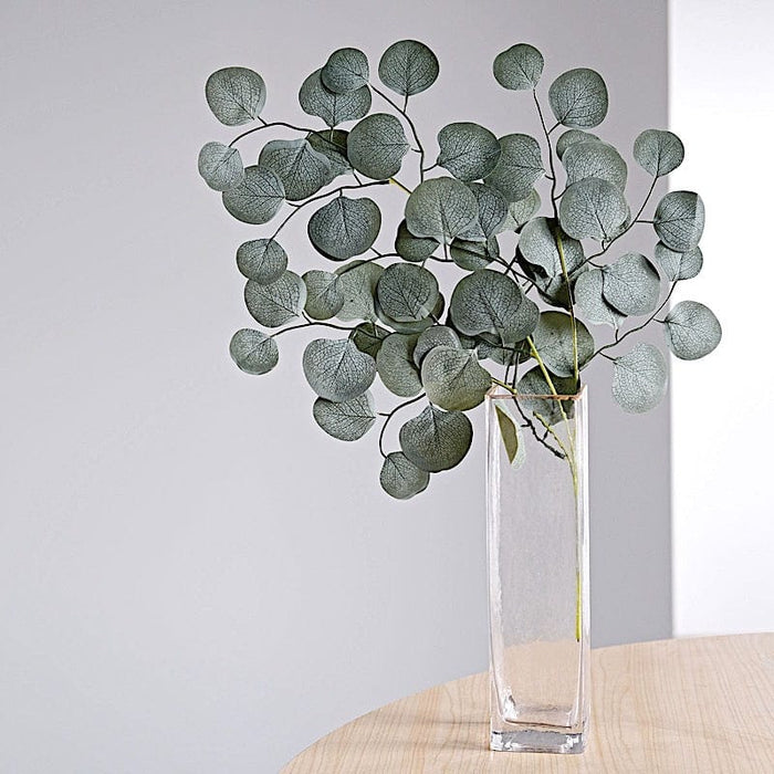 4 Stems 25" Silk Eucalyptus Leaves Artificial Greenery - Frosted Green ARTI_GRN_14_01