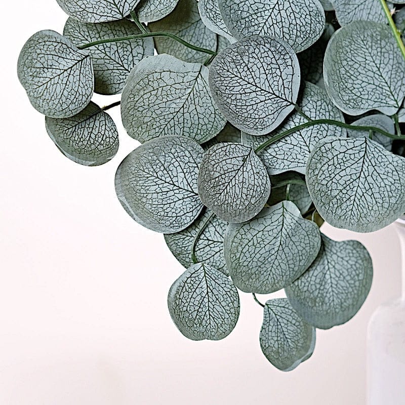 4 Stems 25" Silk Eucalyptus Leaves Artificial Greenery - Frosted Green ARTI_GRN_14_01