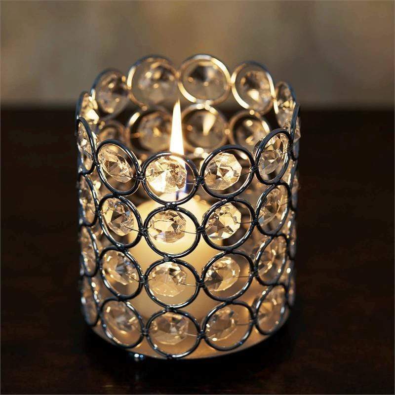 4" tall Crystal Beaded Votive Tealight Candle Holder