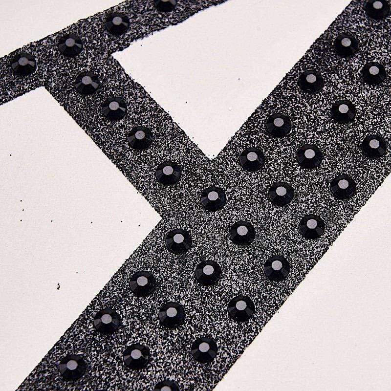 4" tall Letter Self-Adhesive Rhinestones Gem Sticker - Black