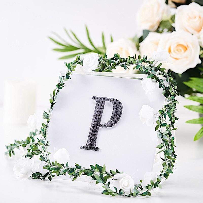 4" tall Letter Self-Adhesive Rhinestones Gem Sticker - Black