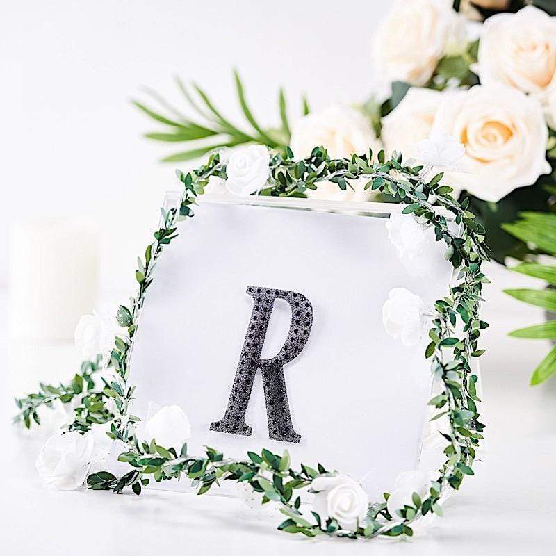4" tall Letter Self-Adhesive Rhinestones Gem Sticker - Black