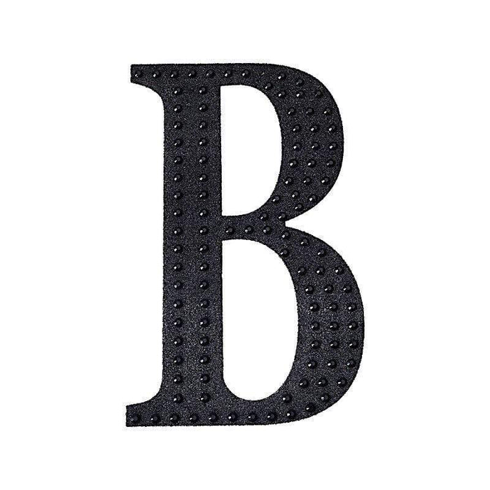 4" tall Letter Self-Adhesive Rhinestones Gem Sticker - Black DIA_NUM_GLIT4_BLK_B