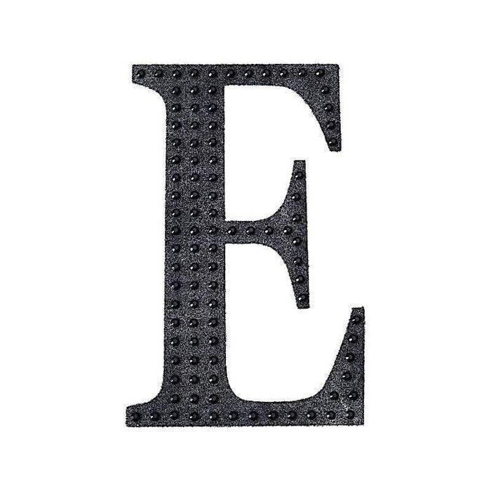 4" tall Letter Self-Adhesive Rhinestones Gem Sticker - Black DIA_NUM_GLIT4_BLK_E