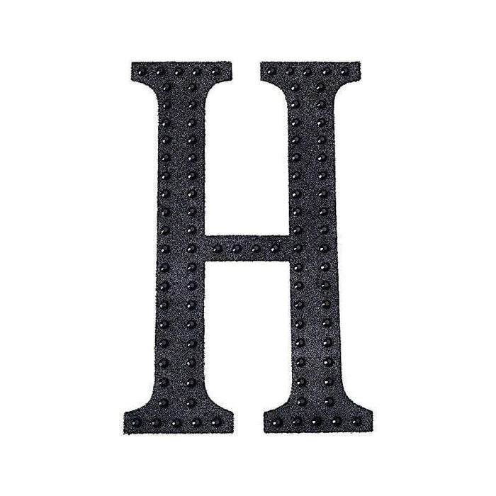 4" tall Letter Self-Adhesive Rhinestones Gem Sticker - Black DIA_NUM_GLIT4_BLK_H