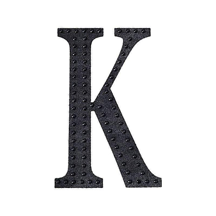 4" tall Letter Self-Adhesive Rhinestones Gem Sticker - Black DIA_NUM_GLIT4_BLK_K