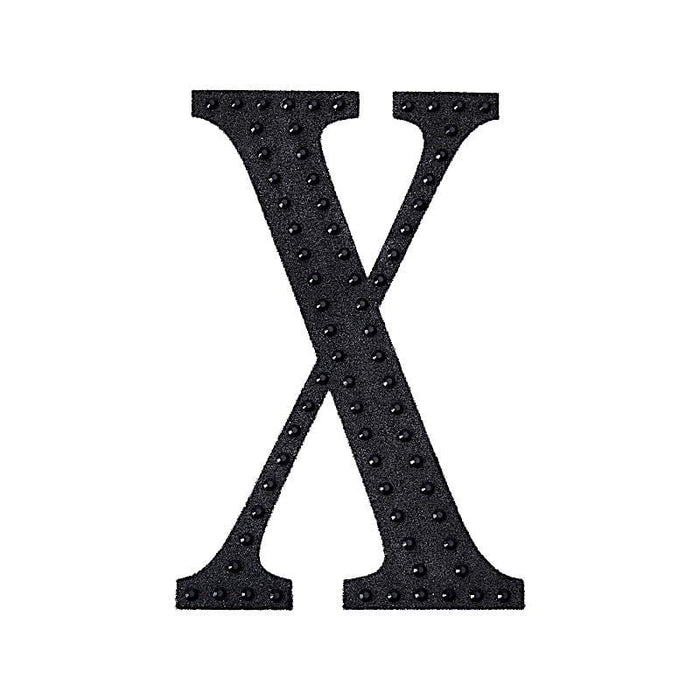 4" tall Letter Self-Adhesive Rhinestones Gem Sticker - Black DIA_NUM_GLIT4_BLK_X