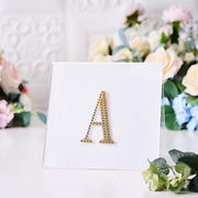 4" tall Letter  Self-Adhesive Rhinestones Gem Sticker - Gold