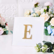 4" tall Letter  Self-Adhesive Rhinestones Gem Sticker - Gold