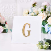 4" tall Letter  Self-Adhesive Rhinestones Gem Sticker - Gold