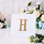 4" tall Letter  Self-Adhesive Rhinestones Gem Sticker - Gold