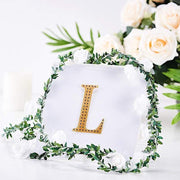 4" tall Letter  Self-Adhesive Rhinestones Gem Sticker - Gold