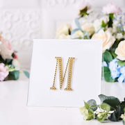 4" tall Letter  Self-Adhesive Rhinestones Gem Sticker - Gold