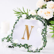 4" tall Letter  Self-Adhesive Rhinestones Gem Sticker - Gold