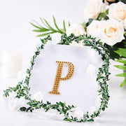 4" tall Letter  Self-Adhesive Rhinestones Gem Sticker - Gold