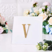 4" tall Letter  Self-Adhesive Rhinestones Gem Sticker - Gold