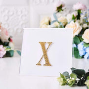 4" tall Letter  Self-Adhesive Rhinestones Gem Sticker - Gold