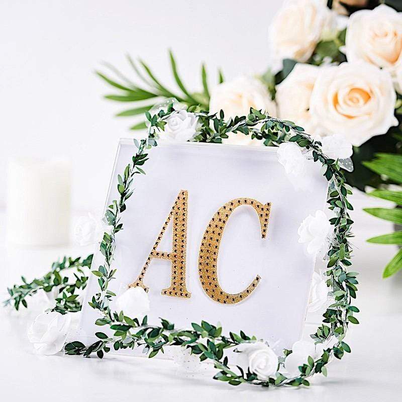 4" tall Letter  Self-Adhesive Rhinestones Gem Sticker - Gold