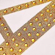 4" tall Letter  Self-Adhesive Rhinestones Gem Sticker - Gold
