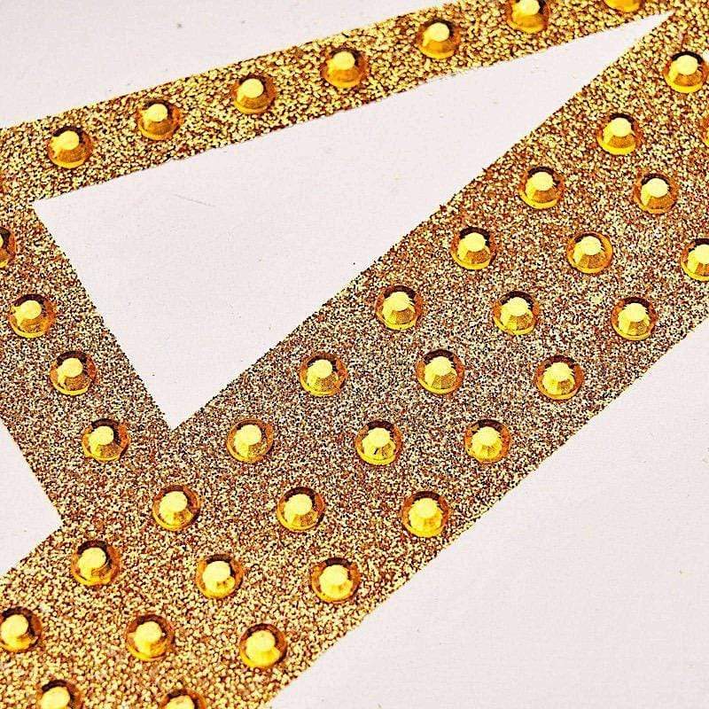 4" tall Letter  Self-Adhesive Rhinestones Gem Sticker - Gold
