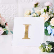 4" tall Letter  Self-Adhesive Rhinestones Gem Sticker - Gold