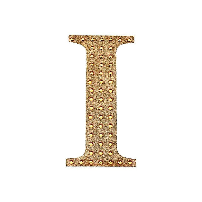 4" tall Letter  Self-Adhesive Rhinestones Gem Sticker - Gold DIA_NUM_GLIT4_GOLD_I