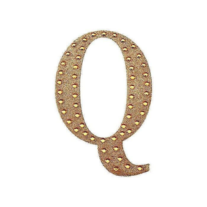 4" tall Letter  Self-Adhesive Rhinestones Gem Sticker - Gold DIA_NUM_GLIT4_GOLD_Q