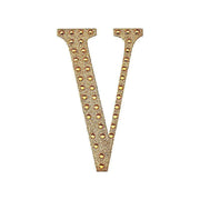 4" tall Letter  Self-Adhesive Rhinestones Gem Sticker - Gold DIA_NUM_GLIT4_GOLD_V