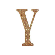 4" tall Letter  Self-Adhesive Rhinestones Gem Sticker - Gold DIA_NUM_GLIT4_GOLD_Y