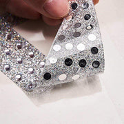 4" tall Letter Self-Adhesive Rhinestones Gem Sticker - Silver