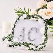 4" tall Letter Self-Adhesive Rhinestones Gem Sticker - Silver