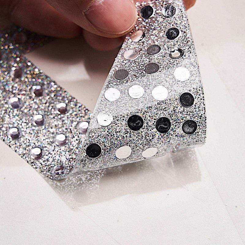 4" tall Letter Self-Adhesive Rhinestones Gem Sticker - Silver