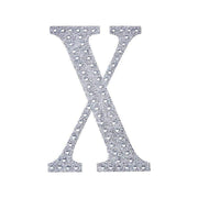 4" tall Letter Self-Adhesive Rhinestones Gem Sticker - Silver DIA_NUM_GLIT4_SILV_X