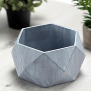 4" tall Mini Concrete Flower Pot Geometric Planter - Gray PLNT_RSN_001_4_CEM