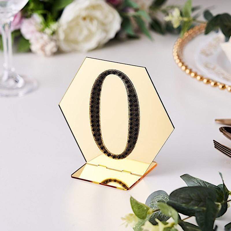 4" tall Number Self-Adhesive Rhinestones Gem Stickers - Black