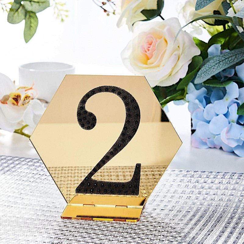 4" tall Number Self-Adhesive Rhinestones Gem Stickers - Black