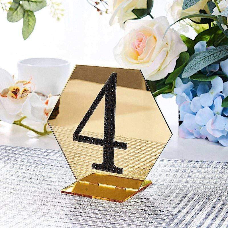 4" tall Number Self-Adhesive Rhinestones Gem Stickers - Black